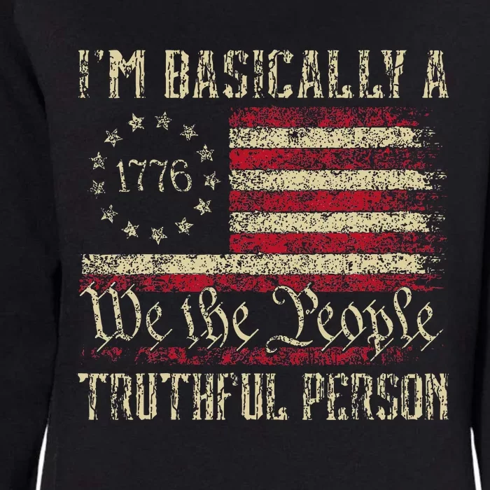 IM Basically A Truthful Person Us Flag Trump Vance 2024 Womens California Wash Sweatshirt