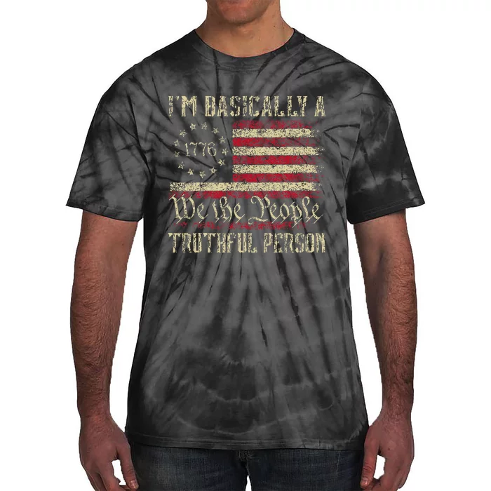 IM Basically A Truthful Person Us Flag Trump Vance 2024 Tie-Dye T-Shirt