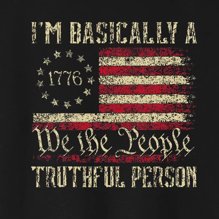 IM Basically A Truthful Person Us Flag Trump Vance 2024 Women's Crop Top Tee