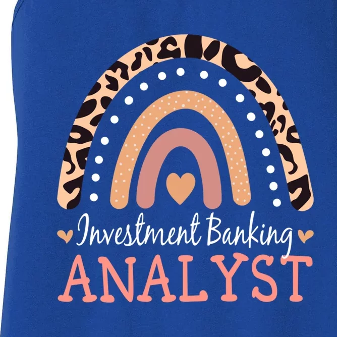 Investt Banking Analyst Leopard Rainbow Appreciation Gift Women's Racerback Tank