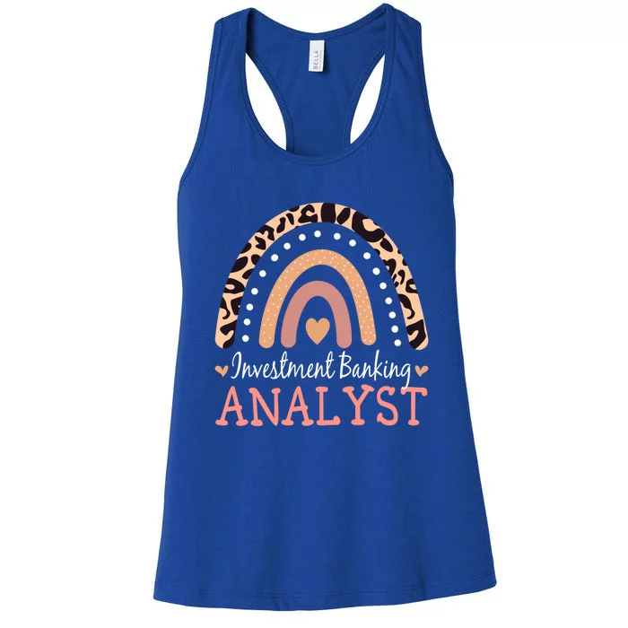 Investt Banking Analyst Leopard Rainbow Appreciation Gift Women's Racerback Tank