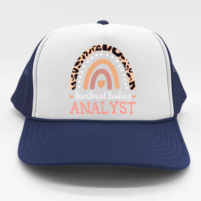 Investt Banking Analyst Leopard Rainbow Appreciation Gift Trucker Hat