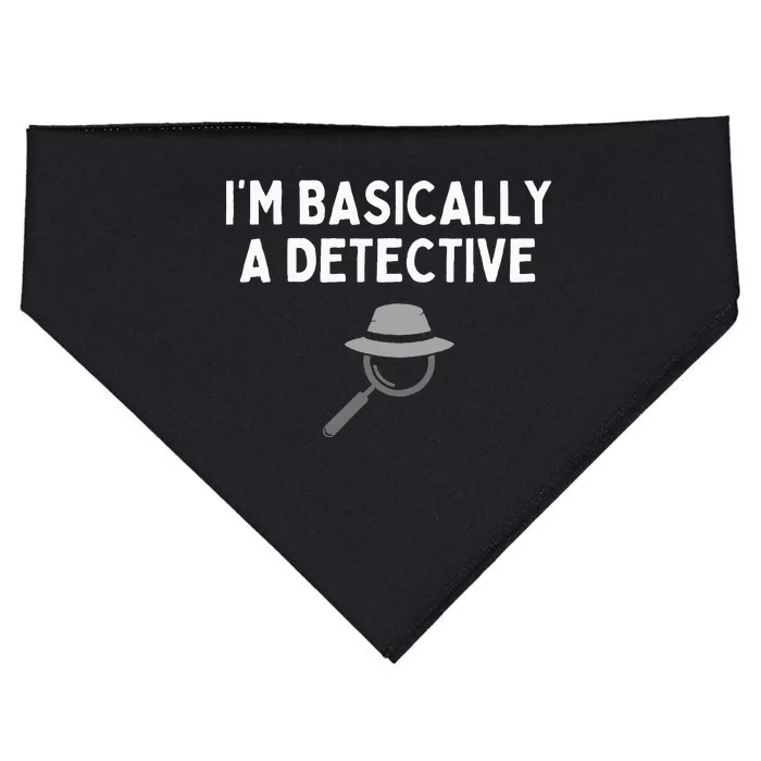 IM Basically A Detective Funny Detective Costume USA-Made Doggie Bandana