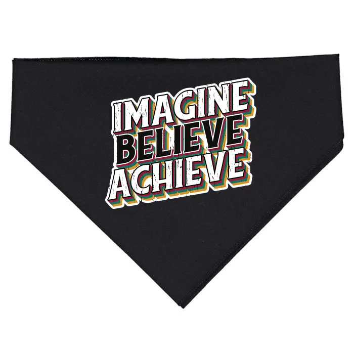 Imagine Believe Achieve Quote Vintage USA-Made Doggie Bandana