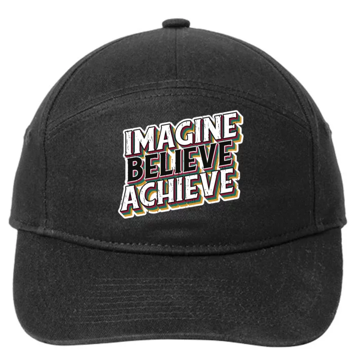 Imagine Believe Achieve Quote Vintage 7-Panel Snapback Hat