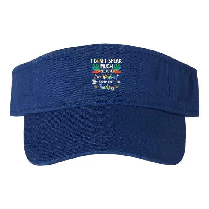 I'm Brilliant And Im Busy Thinking Puzzle Gift Autism Awareness Gift Valucap Bio-Washed Visor