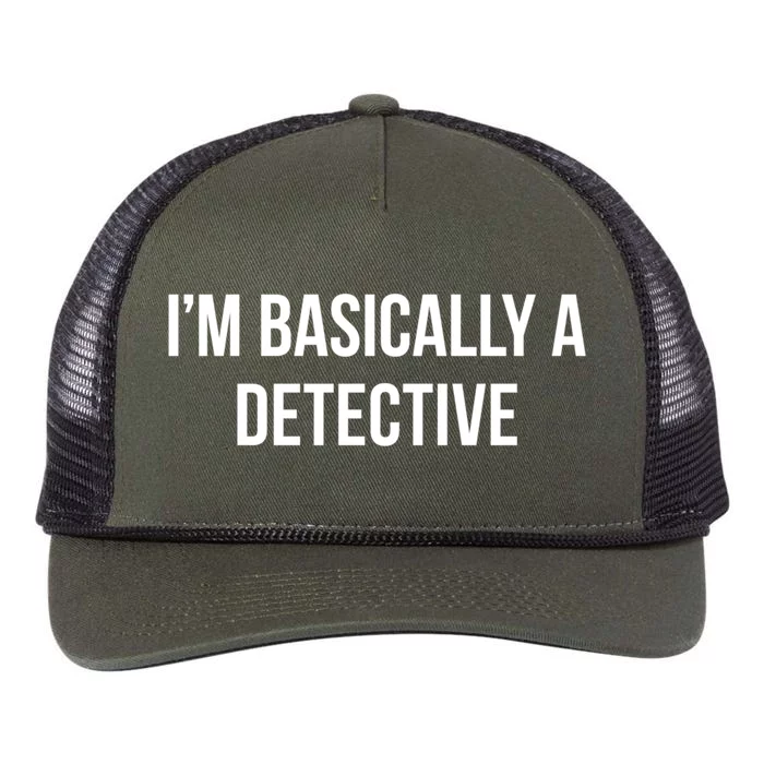 Im Basically A Detective Gift Retro Rope Trucker Hat Cap