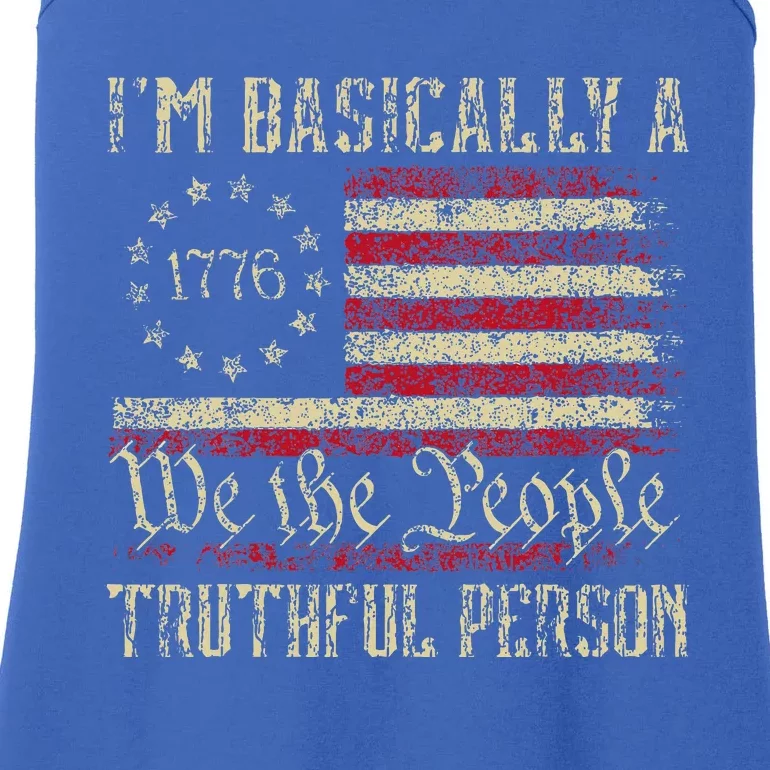 IM Basically A Truthful Person Us Flag Trump Vance 2024 Ladies Essential Tank