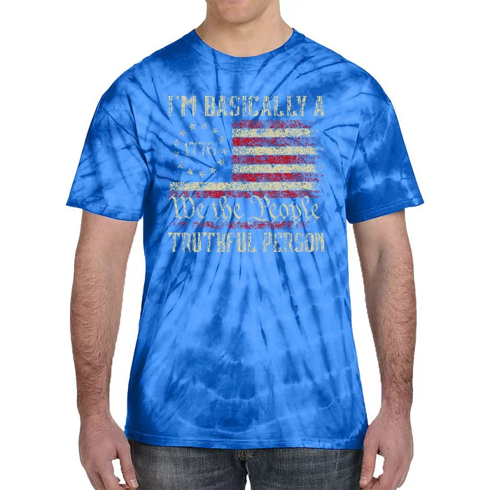 IM Basically A Truthful Person Us Flag Trump Vance 2024 Tie-Dye T-Shirt