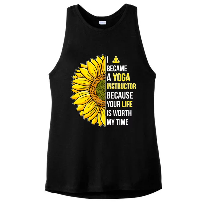 I Became A Yoga Instructor Yoga Teacher Cool Gift Ladies Tri-Blend Wicking Tank