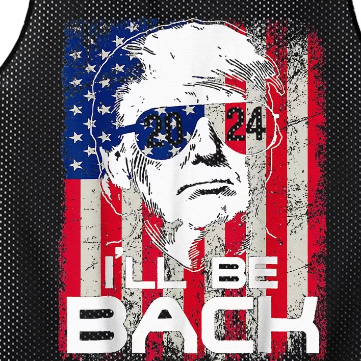 Ill Be Back Trump 2024 Vintage Donald Trump 4th Of July Mesh Reversible Basketball Jersey Tank