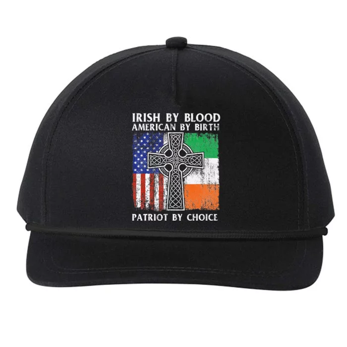 Irish By Blood American By Birth Patriot By Choice Ireland Snapback Five-Panel Rope Hat