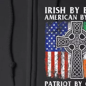 Irish By Blood American By Birth Patriot By Choice Ireland Full Zip Hoodie