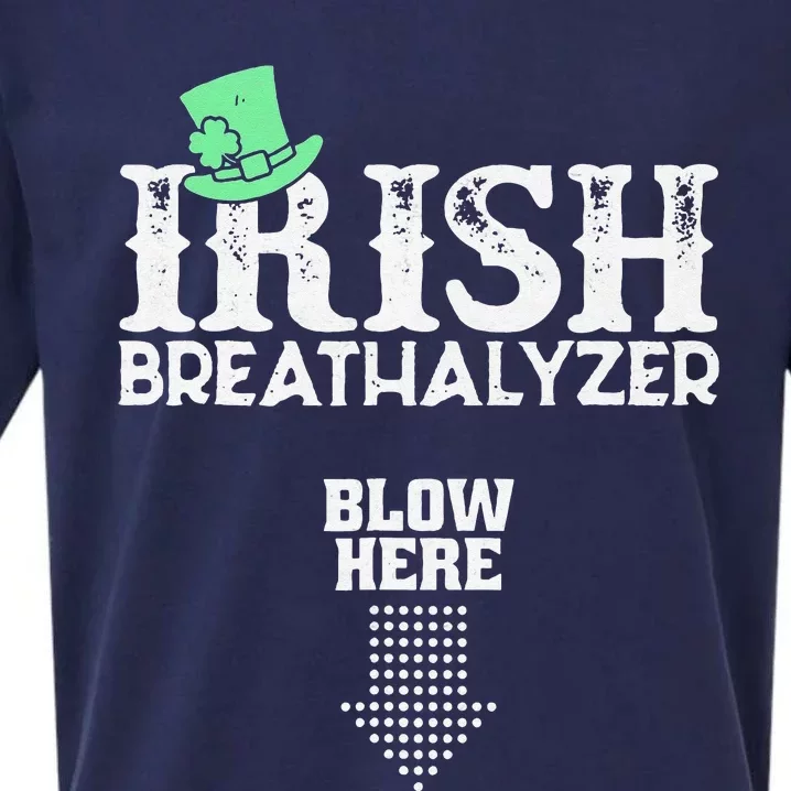 Irish Breathalyzer Blow Here St Patrick's Day Drink Funny Sueded Cloud Jersey T-Shirt