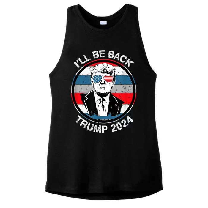 I'll Be Back Trump 2024 Ladies Tri-Blend Wicking Tank