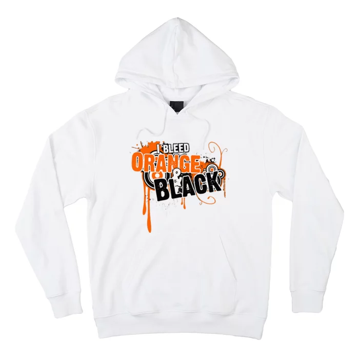 I Bleed Black & Orange Sports Team Hoodie