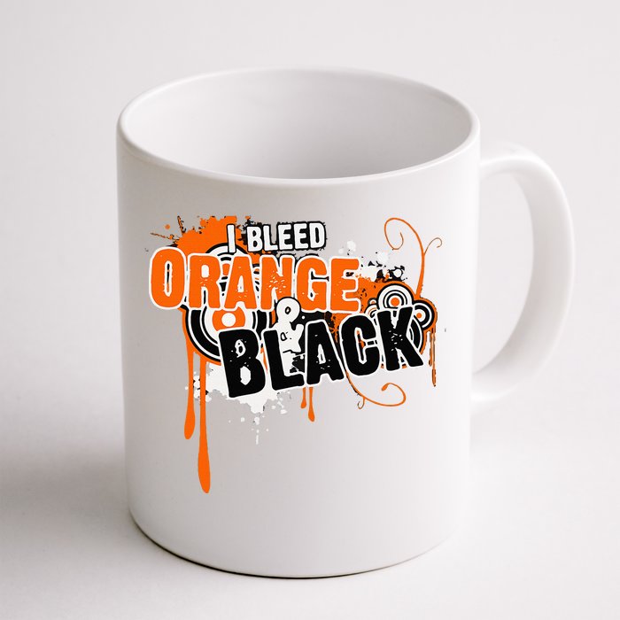 I Bleed Black & Orange Sports Team Front & Back Coffee Mug