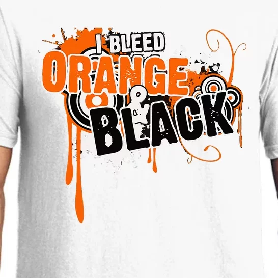 I Bleed Black & Orange Sports Team Pajama Set