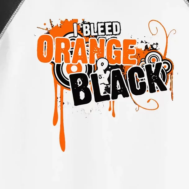 I Bleed Black & Orange Sports Team Toddler Fine Jersey T-Shirt