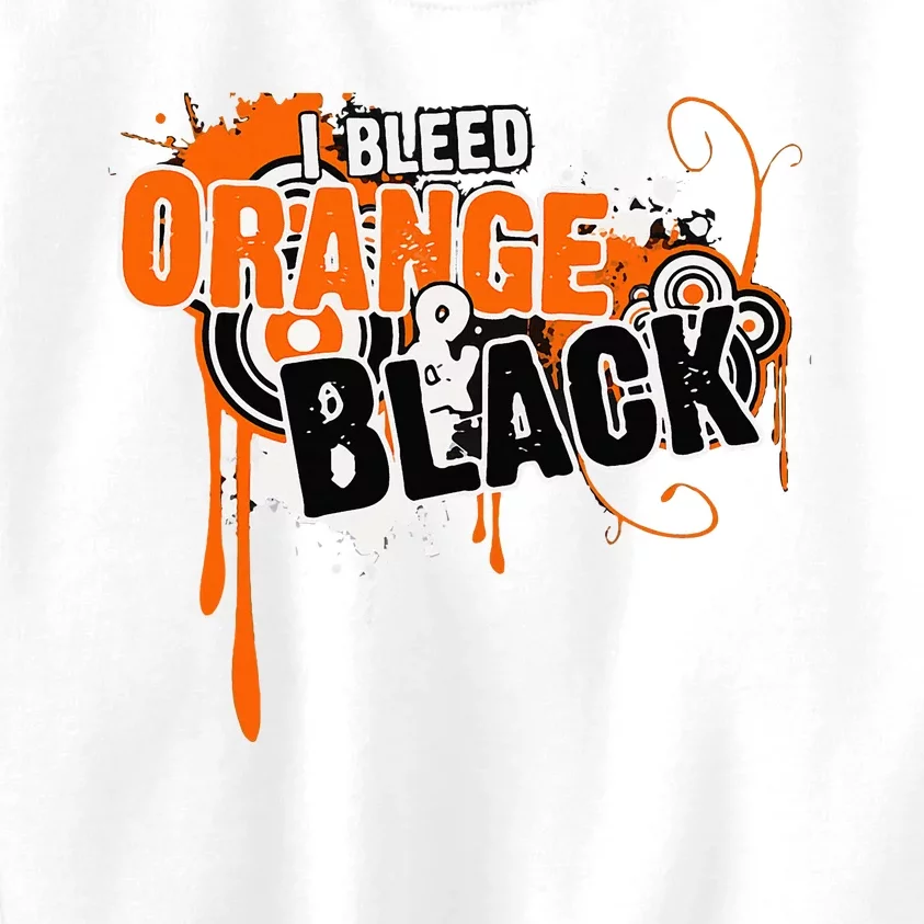 I Bleed Black & Orange Sports Team Kids Sweatshirt