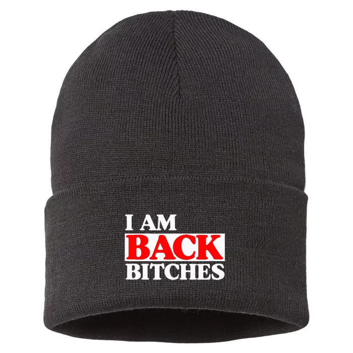 IM Back Bitches Bollywood Funny Memes Sustainable Knit Beanie