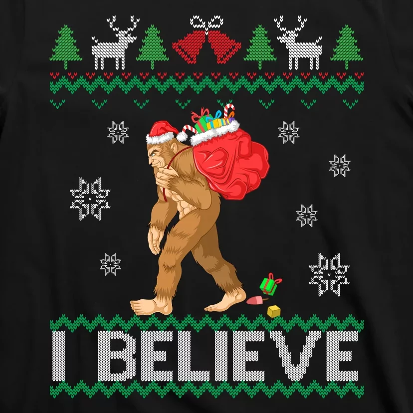 I Believe Bigfoot Christmas T-Shirt