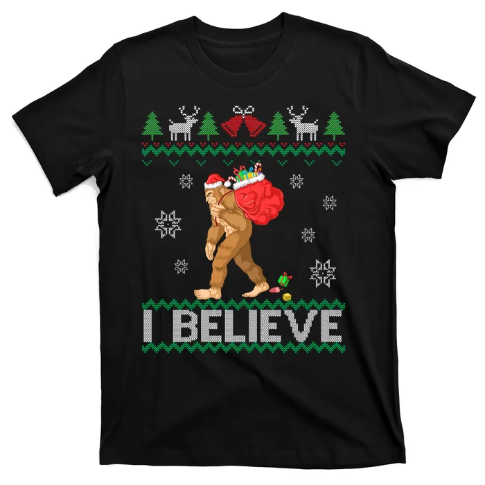 I Believe Bigfoot Christmas T-Shirt