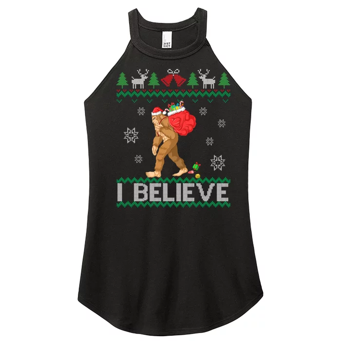 I Believe Bigfoot Christmas Women’s Perfect Tri Rocker Tank