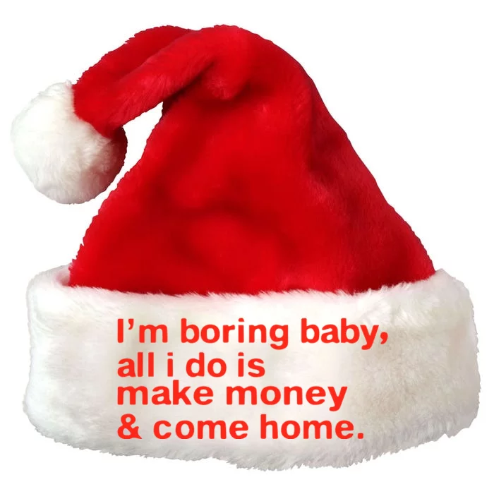 I’M Boring Baby All I Do Is Make Money And Come Home Premium Christmas Santa Hat