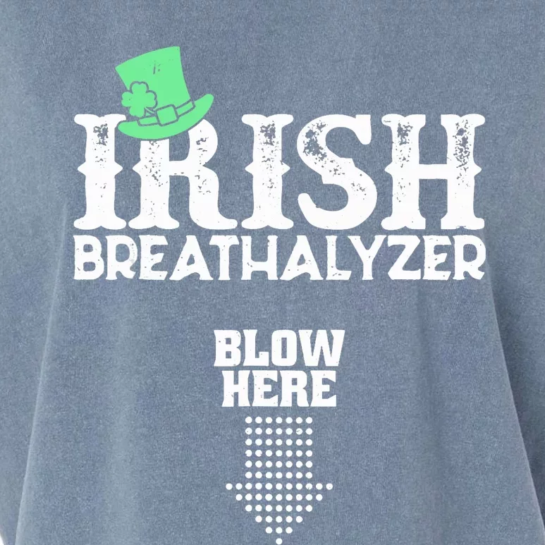 Irish Breathalyzer Blow Here St Patrick's Day Drink Funny Garment-Dyed Women's Muscle Tee