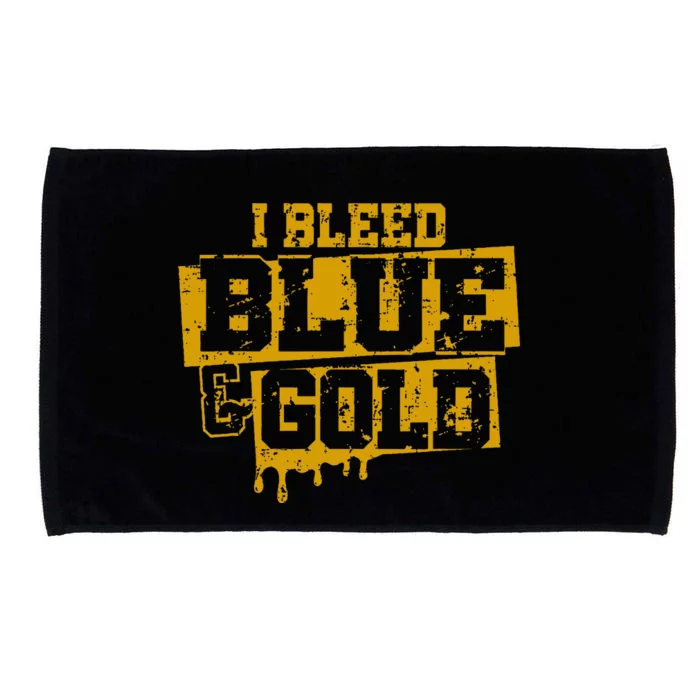 I Bleed Blue And Gold Game Day Group School Football Sports Microfiber Hand Towel