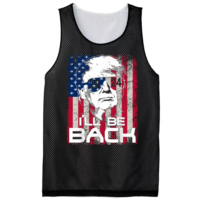 I'll Be Back Trump 2024 Vintage Donald Trump 24 Support Mesh Reversible Basketball Jersey Tank