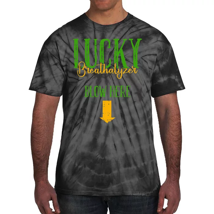 Irish Breathalyzer Blow Here Funny St. Patrick's Day Tie-Dye T-Shirt