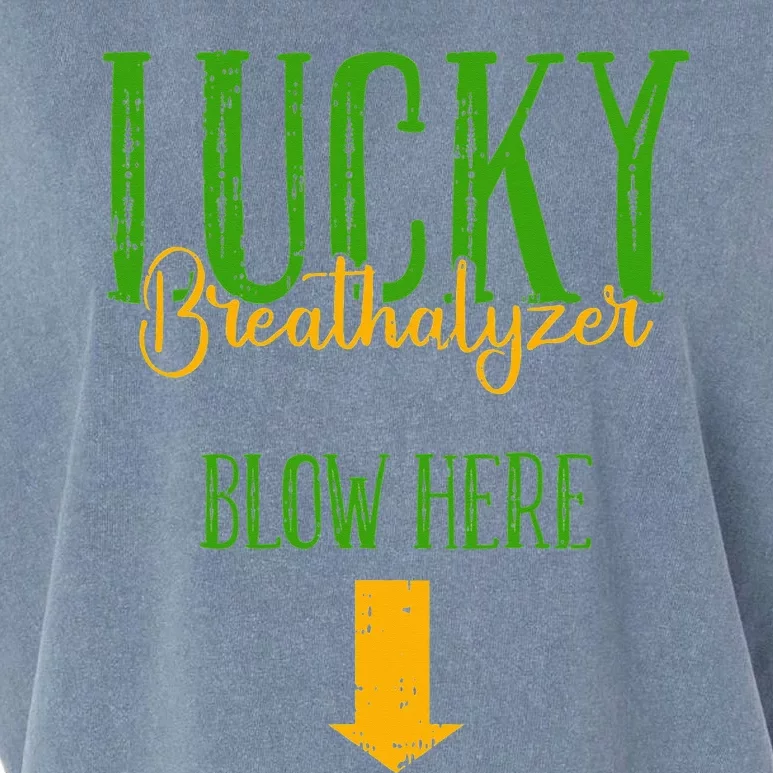 Irish Breathalyzer Blow Here Funny St. Patrick's Day Garment-Dyed Women's Muscle Tee