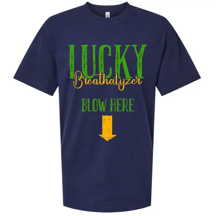 Irish Breathalyzer Blow Here Funny St. Patrick's Day Sueded Cloud Jersey T-Shirt