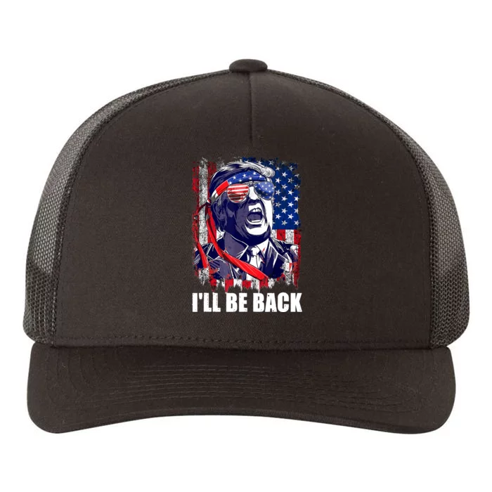 I'll Be Back Trump Make American Great Again, Trump 2024 Yupoong Adult 5-Panel Trucker Hat