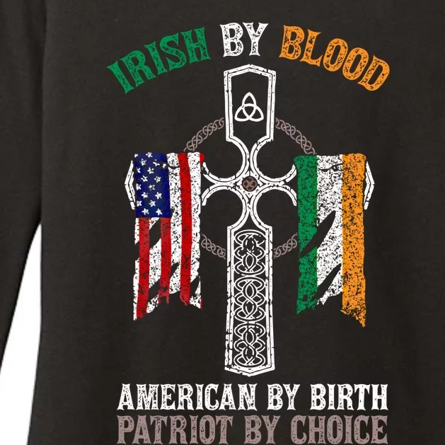 Irish By Blood American By Birth Patriot By Choice Gift Womens CVC Long Sleeve Shirt