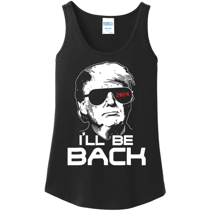 Ill Be Back Funny 45 47 Donald Trump 2024 Take America Back Ladies Essential Tank