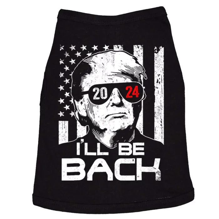 ILl Be Back Trump 2024 Vintage Donald Trump 4th Of July Doggie Tank