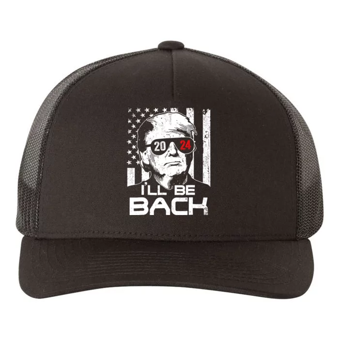 ILl Be Back Trump 2024 Vintage Donald Trump 4th Of July Yupoong Adult 5-Panel Trucker Hat