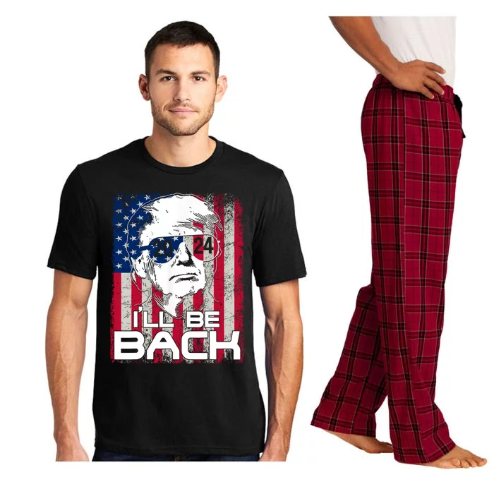 ILl Be Back Trump 2024 Vintage Donald Trump 4th Of July Funny Gift Pajama Set