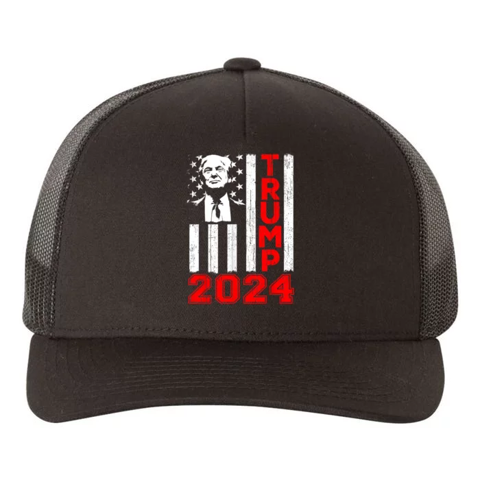 Ill Be Back Trump 2024 Vintage Donald Trump 4th Of July Yupoong Adult 5-Panel Trucker Hat