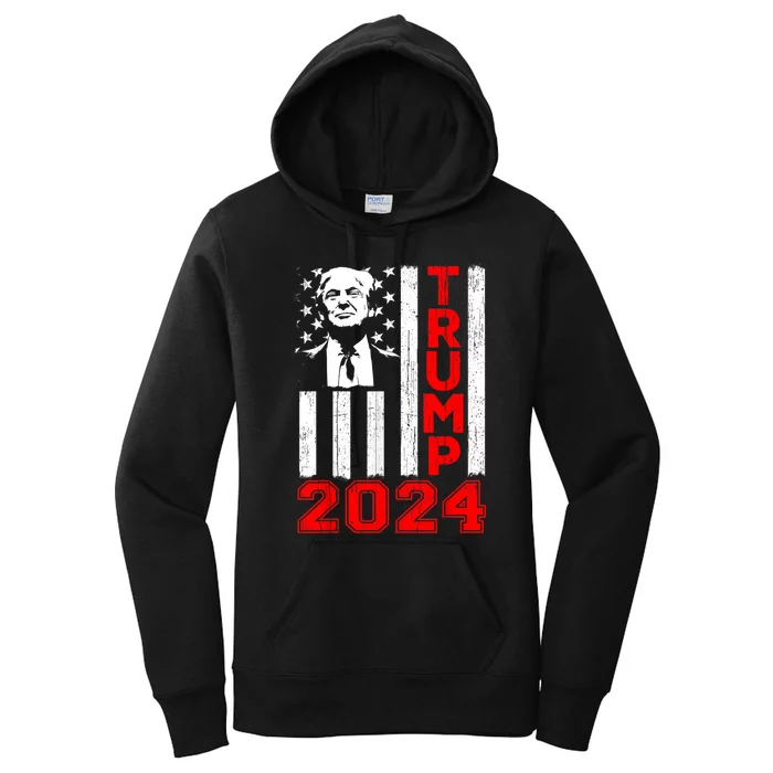 Ill Be Back Trump 2024 Vintage Donald Trump 4th Of July Women's Pullover Hoodie