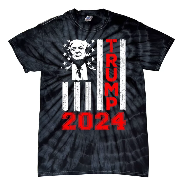 Ill Be Back Trump 2024 Vintage Donald Trump 4th Of July Tie-Dye T-Shirt