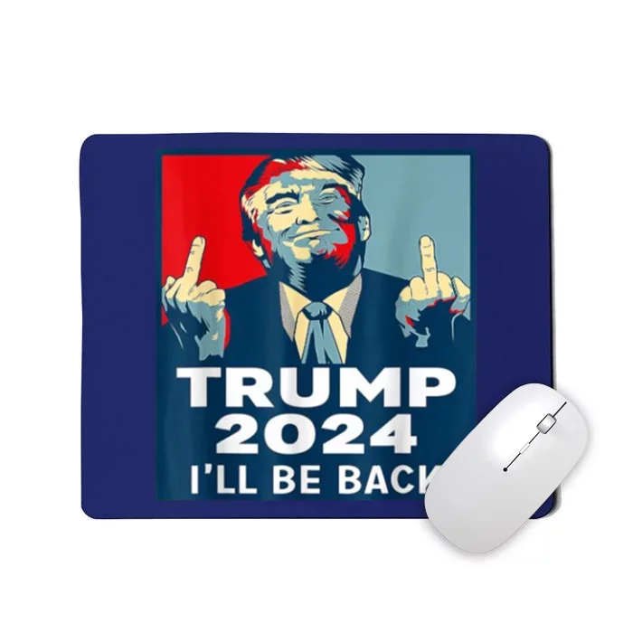 ILl Be Back Trump 2024 Vintage Donald Trump 4th Of July Mousepad