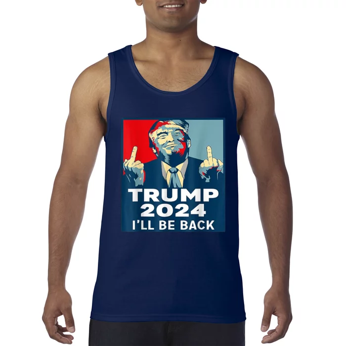 ILl Be Back Trump 2024 Vintage Donald Trump 4th Of July Tank Top