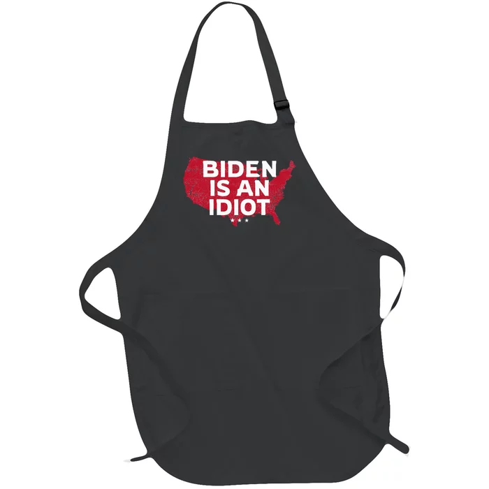 Impeach Biden Biden Is An Idiot Antibiden 8646 Usa Full-Length Apron With Pocket