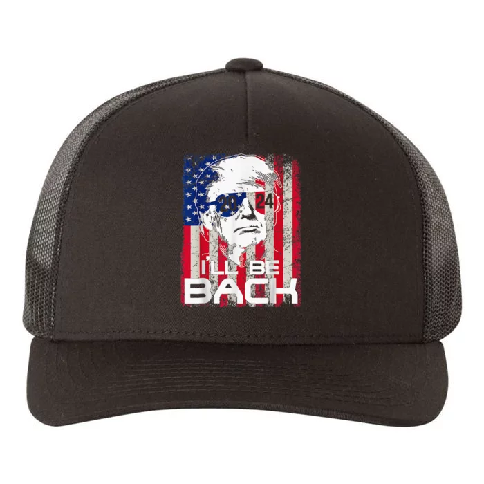 Ill Be Back Trump 2024 Vintage Donald Trump 4th Of July Yupoong Adult 5-Panel Trucker Hat