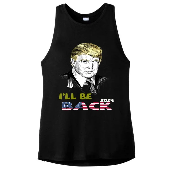 I'll Be Back Trump 2024 Great Gift Ladies Tri-Blend Wicking Tank