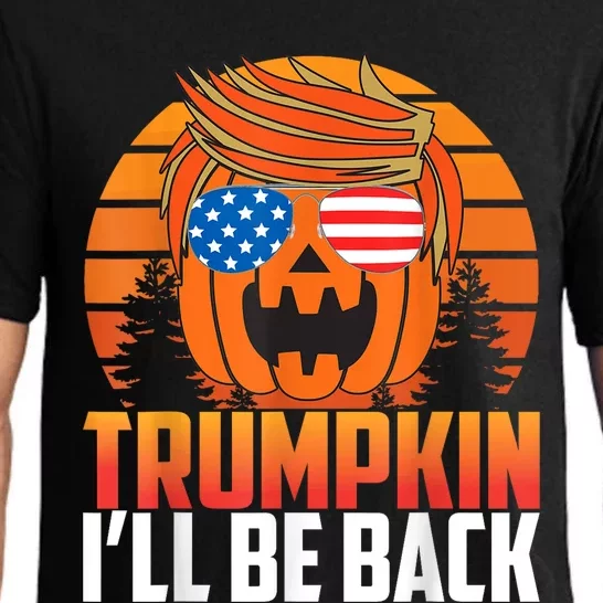 Ill Be Back Trumpkin Trump Halloween Party Costume 2024 Pajama Set